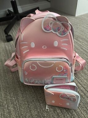 Hello Kitty Sanrio Loungefly 50th Anniversary backpack and wallet